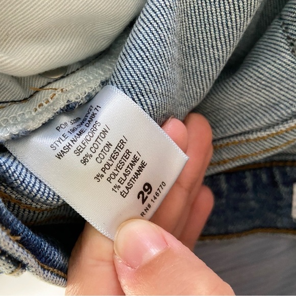 Redone/ Originals High Rise Stovepipe Jeans Blue Size 29 Frayed Hem - Picture 8 of 8